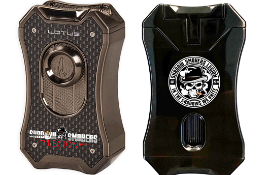Front and back studio view of the Legion-branded Lotus lighter
