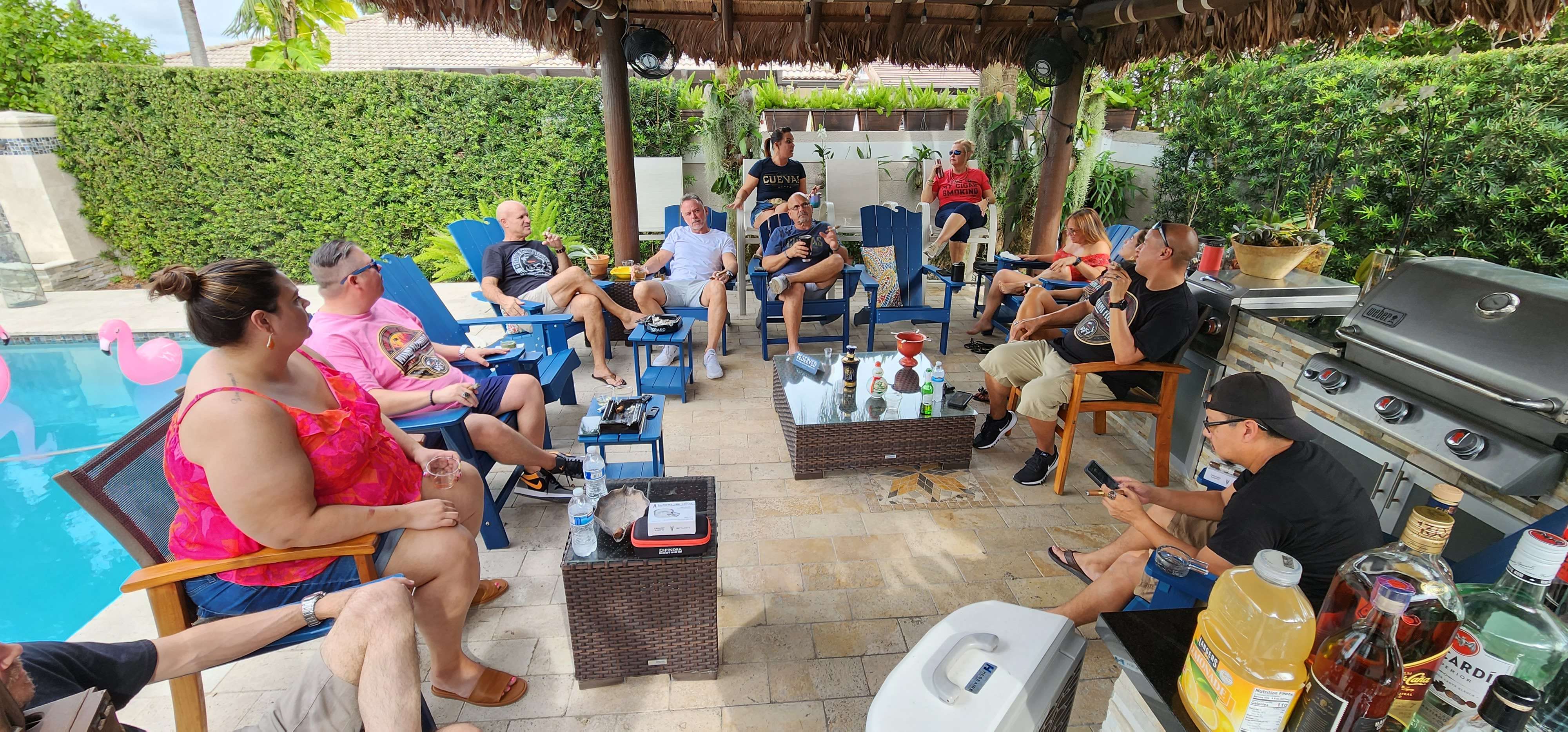 Legion members sharing time poolside