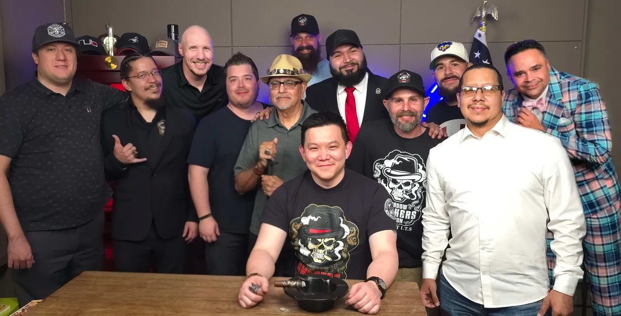 Legion members standing together in Legion hats